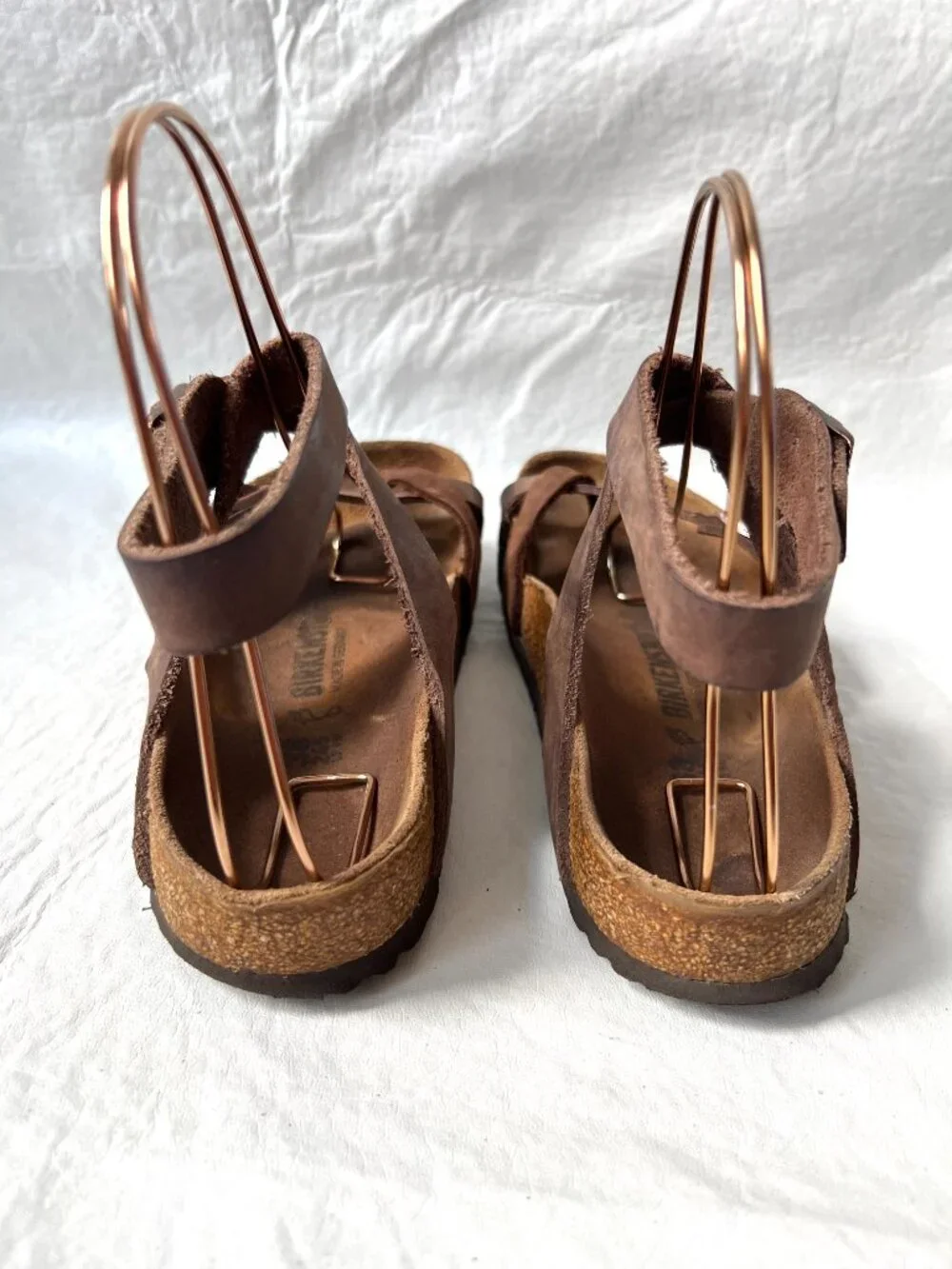 Birkenstock sandals Yara womens 38 7 7.5 brown leather toe loop ankle strap